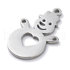 Christmas Theme Anti-Tarnish 304 Stainless Steel Pendants STAS-R003-04P-01-2