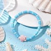 3Pcs 3 Styles Flat Round Handmade Polymer Clay Heishi Beaded Stretch Bracelets BJEW-JB11715-4
