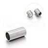 Matte 304 Stainless Steel Column Magnetic Clasps with Glue-in Ends STAS-E089-03C-1