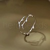 Deer Horn Rhodium Plated 925 Sterling Silver Cuff Rings FS-WGD6B3D-01-1