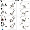 CHGCRAFT 40Pcs 4 Styles  304 Stainless Steel Leverback Earring Cabochon Setting Findings STAS-CA0001-33-5