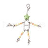 Glass Seed Bead and 201 Stainless Steel Links and Opaque Acrylic Beads and Zinc Alloy Lobster Claw Clasps and Tibetan Style Alloy Beads Decorations HJEW-JM03036-4