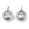 304 Stainless Steel Rhinestone Charms STAS-Z009-04-04P-1