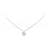 Brass Pendant Necklace with Clear Cubic Zirconia NJEW-JN04250-01-7