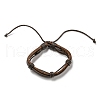 6Pcs 6 Style Adjustable Braided Imitation Leather Cord Bracelet Set with Waxed Cord for Men BJEW-F458-05-3