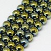 Electroplate Non-magnetic Synthetic Hematite Beads Strands G-J169A-3mm-06-1