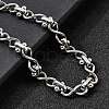 304 Stainless Steel Infinity Link Chain Bracelets for Women BJEW-K226-14B-P-3