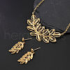 Leaf Brass Stud Earrings & Pendant Necklaces Sets for Women KK7386-2