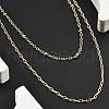 Brass Double Layer Necklaces NJEW-D302-51G-1