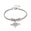 Tarnish Resistant 304 Stainless Steel Sailor's Knot Charm Bracelet with Box Chains BJEW-P282-01P-1
