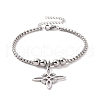 304 Stainless Steel Sailor's Knot Charm Bracelet with Box Chains BJEW-P282-01P-1