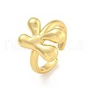 Brass Letter Open Cuff Rings for Women RJEW-G313-01K-G-1