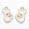 Alloy Enamel Kitten Charms PALLOY-P118-26-1