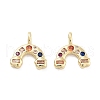 Rainbow Rack Plating Brass Micro Pave Cubic Zirconia Charms KK-G512-25G-02-1