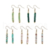 Natural & Synthetic Mixed Gemstone Beaded Dangle Earrings EJEW-JE05481-1