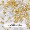 Olycraft 120Pcs 2 Colors Rose Flower Alloy Cabochons MRMJ-OC0002-93-4