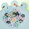 SOFPLATE 50Pcs UV Plating Rainbow Iridescent Acrylic Bead Frames PACR-SP0001-04-6