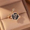 Alloy Rhinestone Adjustable Open Cuff Rings FS-WG54D79-01-4