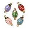 304 Stainless Steel Enamel Ladybug Connector Charms STAS-U056-01G-1