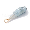 Electroplated Natural Quartz Crystal Dyed Pendants PALLOY-JF02325-04-4