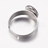 Tarnish Resistant Adjustable 304 Stainless Steel Finger Rings Components STAS-I097-037A-P-3