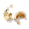 Textured Teardrop Brass Stud Earrings EJEW-D098-02G-2