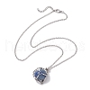 Crystal Stone Cage Pendant Necklaces NJEW-JN04755-02-2