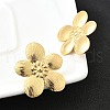 304 Stainless Steel Flower Stud Earrings EJEW-P312-03B-G-2