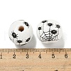 Printed Wood European Beads WOOD-G022-08B-11-3