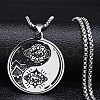 Yin-yang Lotus Eye 304 Stainless Steel Pendant Necklaces for Women NJEW-M105-07B-P-1