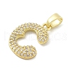 Brass Micro Pave Cubic Zirconia Pendants ZIRC-C012-01G-03-2