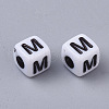 White Opaque Acrylic Beads MACR-R869-02M-2