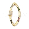 Brass Micro Pave Colorful Cubic Zirconia Keychain Clasps KK-P299-09D-G-1