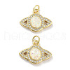 Brass Micro Pave Clear Cubic Zirconia Pendants KK-L213-037G-1