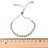 Brass Round Beads Slider Bracelets for Women BJEW-D317-13P-5