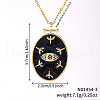 Elegant Brass Pave Clear Cubic Zirconia with Enamel Lucky Eye Necklaces RW8317-3-2