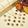 40Pcs 8 Colors Alloy Rhinestone Pendants RB-CJ0001-01-6