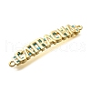 Brass White & Sky Blue Enamel Word Connector Charms KK-D295-21G-2