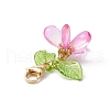 Flower Glass Pendants Decorations HJEW-MZ00213-05-5