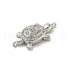 Brass Pave Clear Cubic Zirconia Sea Animal Connector Charms KK-N254-128P-2