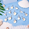 Angel Shell & Acrylic Pendant Decorations HJEW-TA00198-5