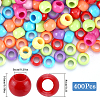 SOFPLATE 400Pcs Acrylic European Beads MACR-SP0001-02-2
