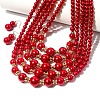 ABS Plastic Imitation Pearl Round Beaded Multilayer Necklaces & Dangle Earrings Sets WGC2095-01-2