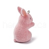 Flocky Opaque Resin Pendants RESI-G105-02F-2