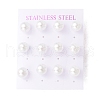 6 Pair Shell Pearl Round Ball Stud Earrings EJEW-A067-18A-2