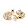 Brass Cubic Zirconia Pendants ZIRC-I062-22G-3