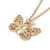 Initial Letter with Butterfly Pendant Necklace NJEW-C026-01G-B-3