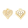 Brass Micro Pave Cubic Zirconia Charms KK-P228-41G-1