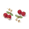 304 Stainless Steel Acrylic Cherry Dangle Stud Earrings EJEW-TA00635-4