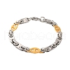 201 Stainless Steel Horse Eye Link Chain Bracelets BJEW-B078-134GP-1